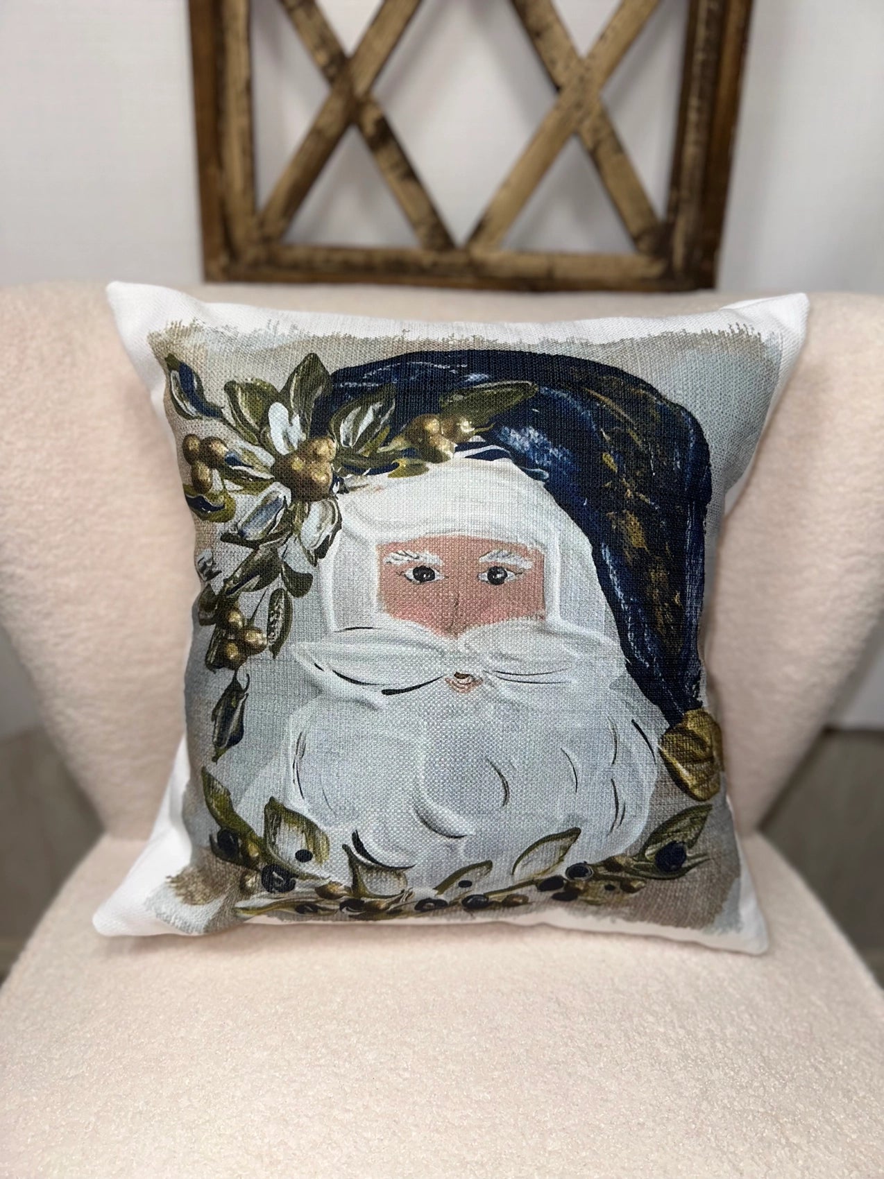 Navy Santa Pillow
