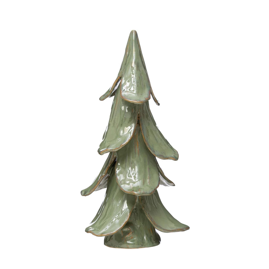 Mint Reactive Glaze Stoneware Tree