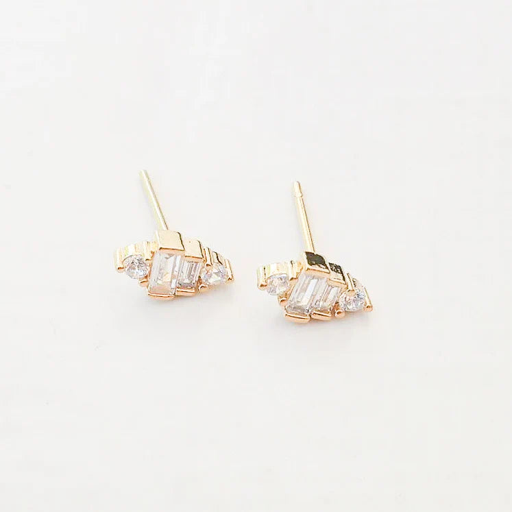 Cz Stacked Pyramid Studs