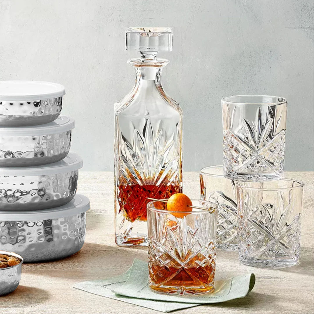 Dublin Crystal 5 Piece Decanter Whiskey Set