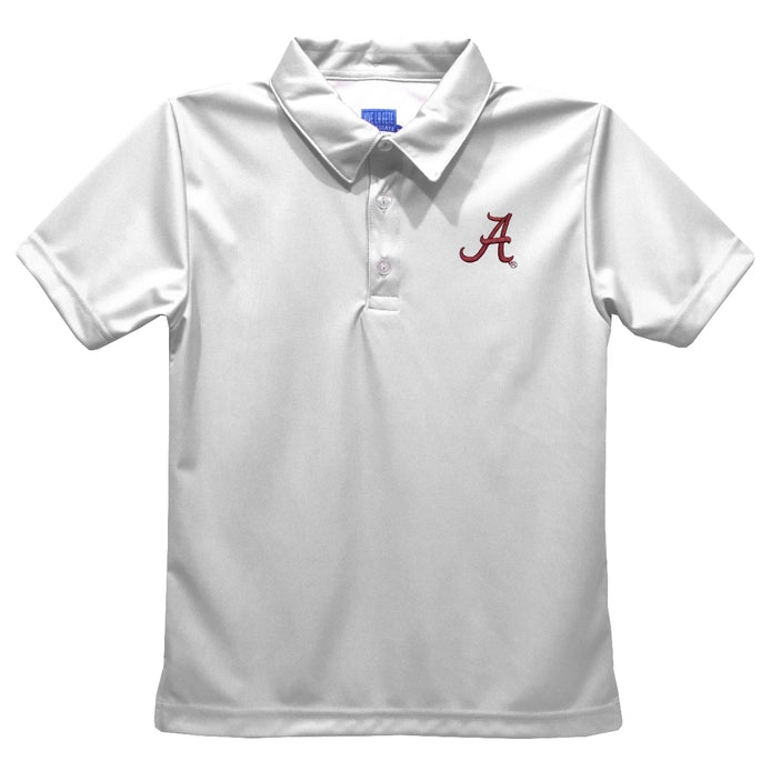 Alabama Crimson Tide Embroidered White Polo Shirt