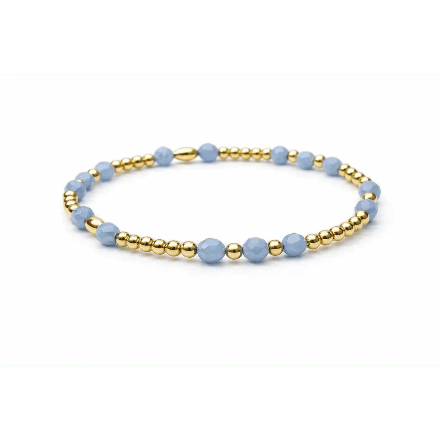Signature Angelite & 14K Gold Filled Waterproof Beaded Bracelet