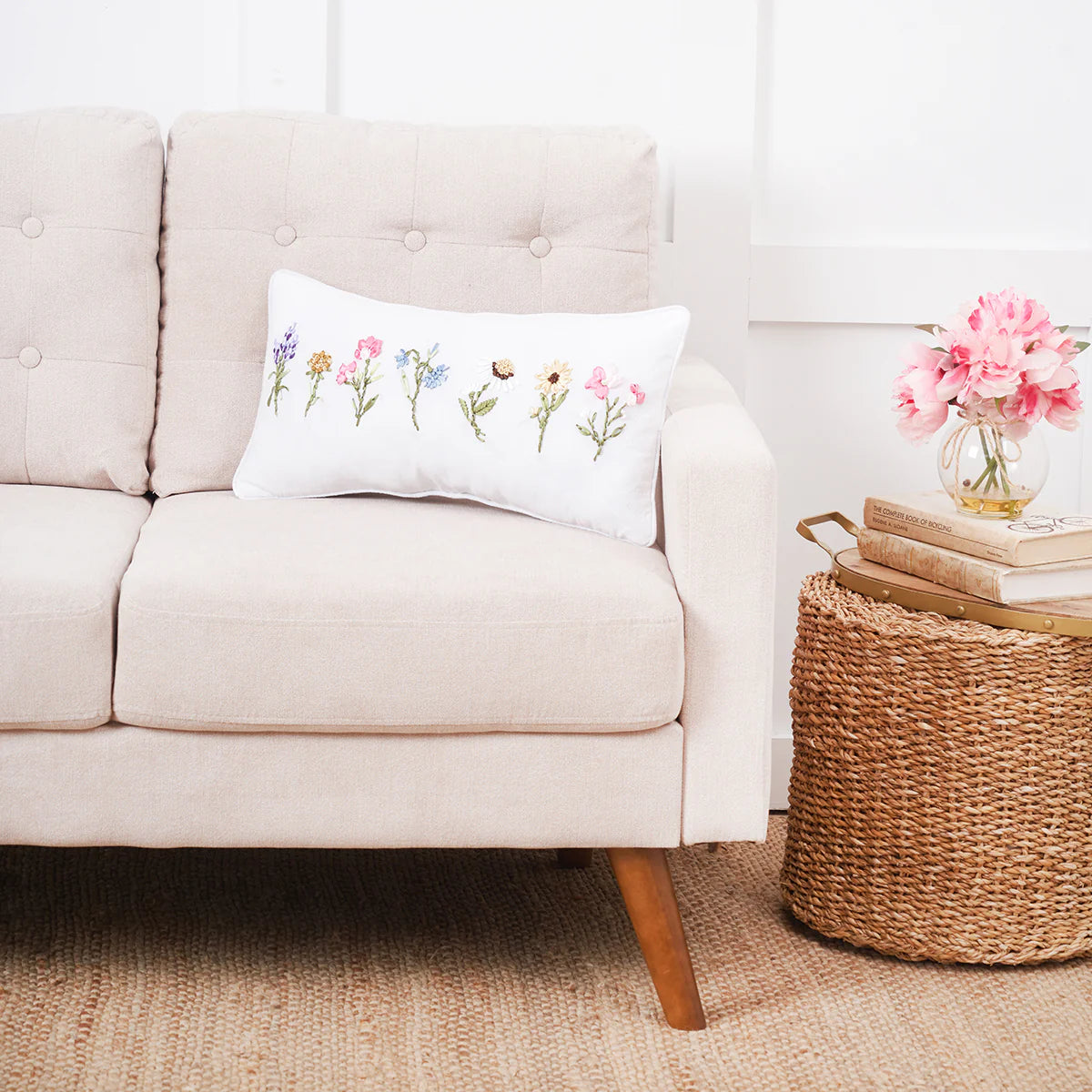 April Showers Ribbon Art Throw Pillow