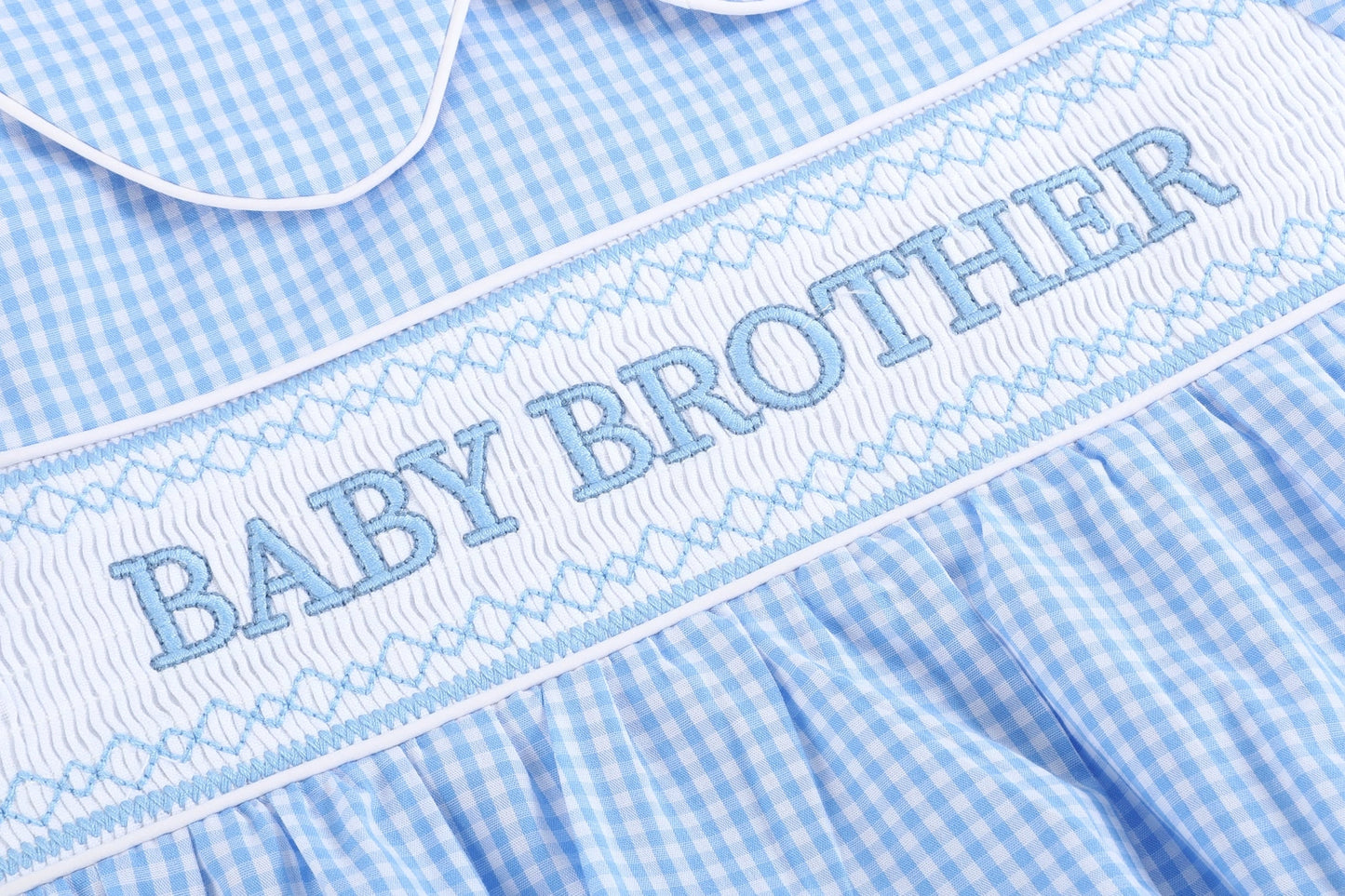 Baby Brother Smocked Collared Romper