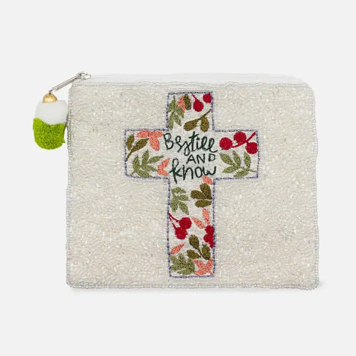 Be Still and Know Beaded Coin Pouch