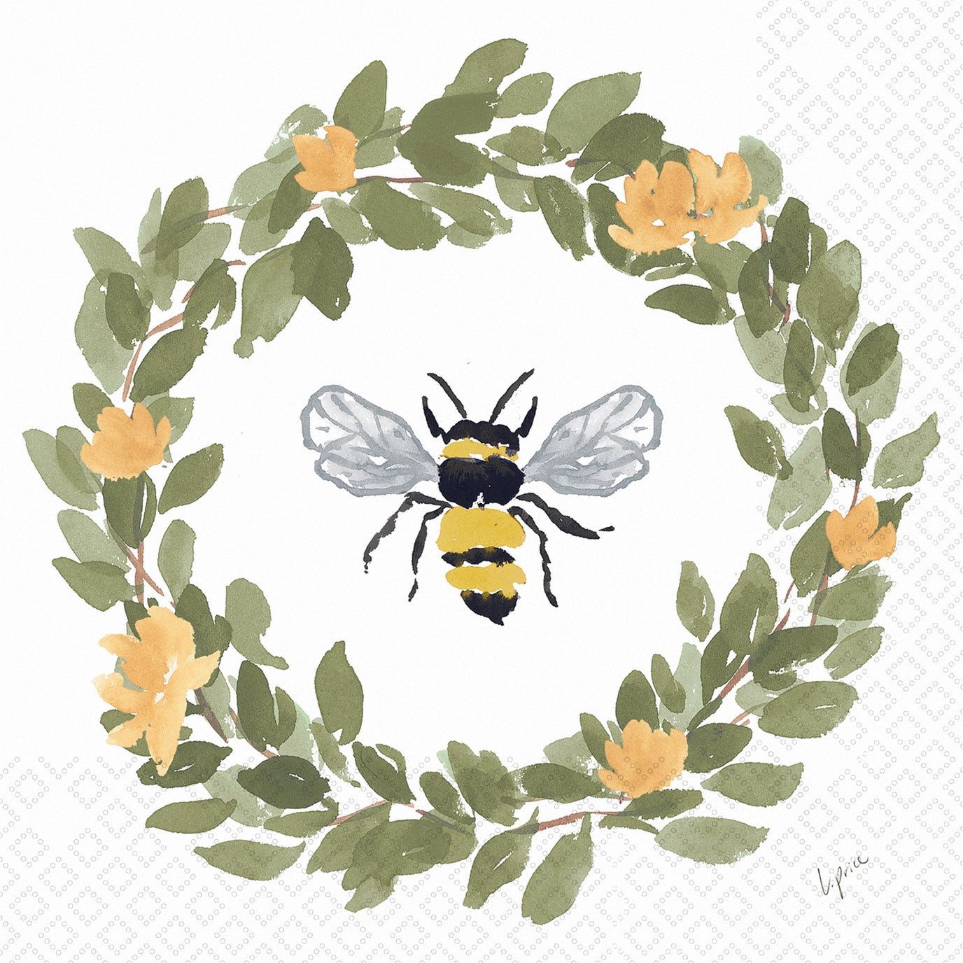 Bee Wreath Cocktail Napkins