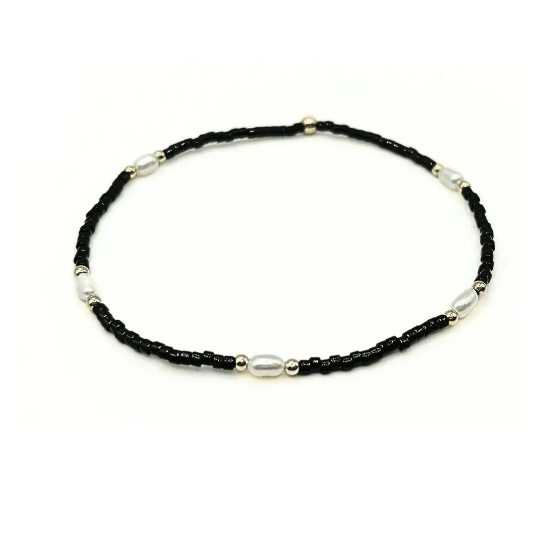 Game Day Gold-Filled & Natural Rice Pearls Waterproof Bracelet