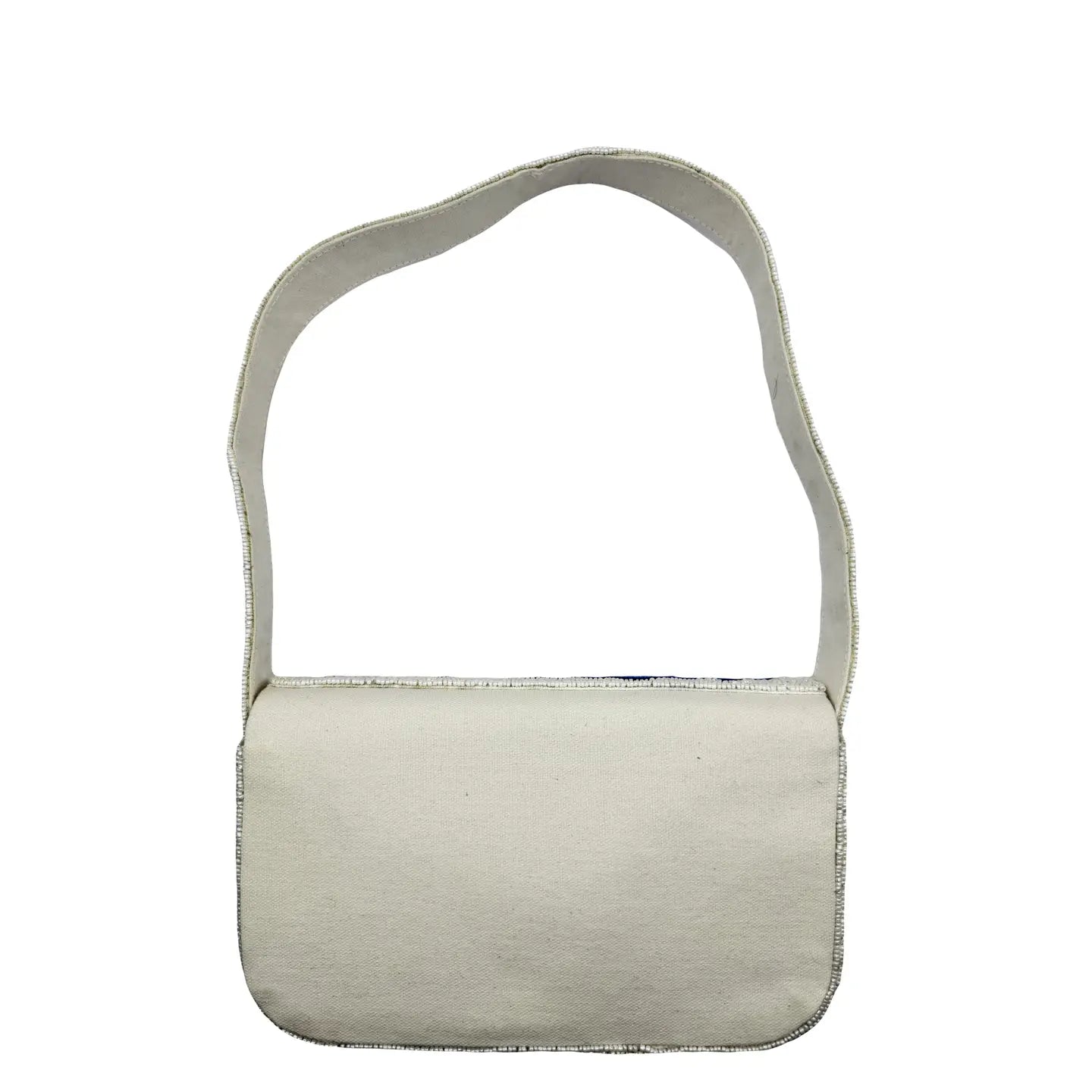 Blue Floral Single Sided Shoulder Bag