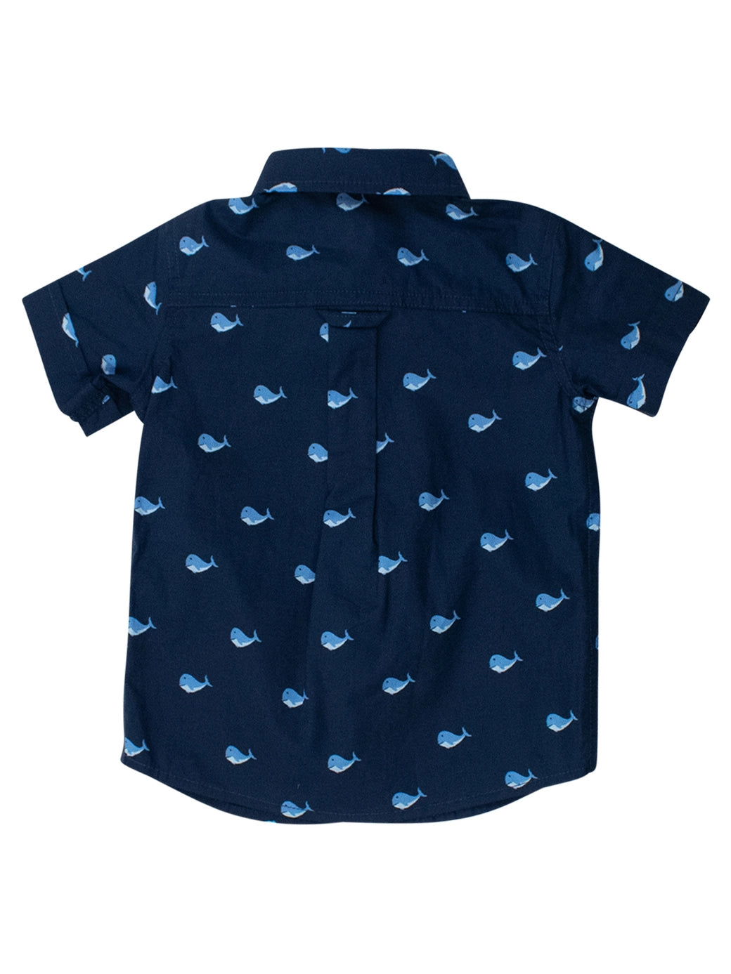 Blue Whales Short Sleeve Button Down Shirt