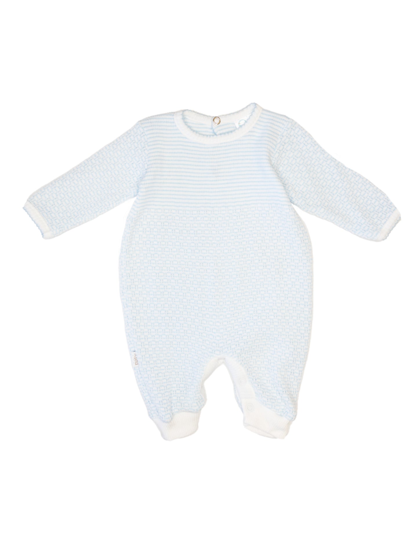 Paty Knit Long Sleeve Romper – Blue