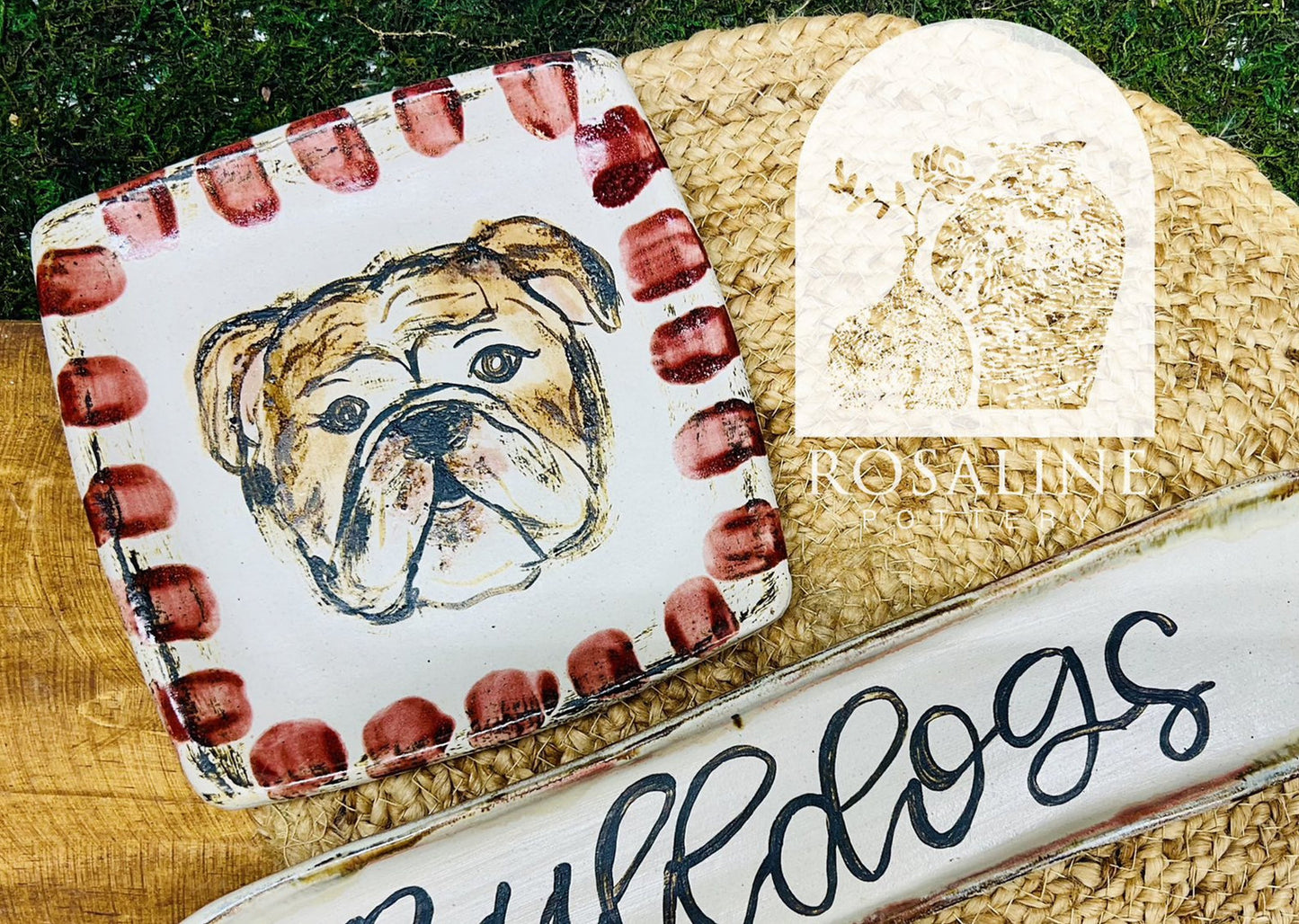 Rosaline Pottery Bulldog Salad Plate
