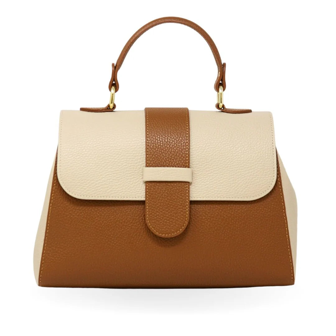 Genuine Italian Leather Top Handle Crossbody Bag