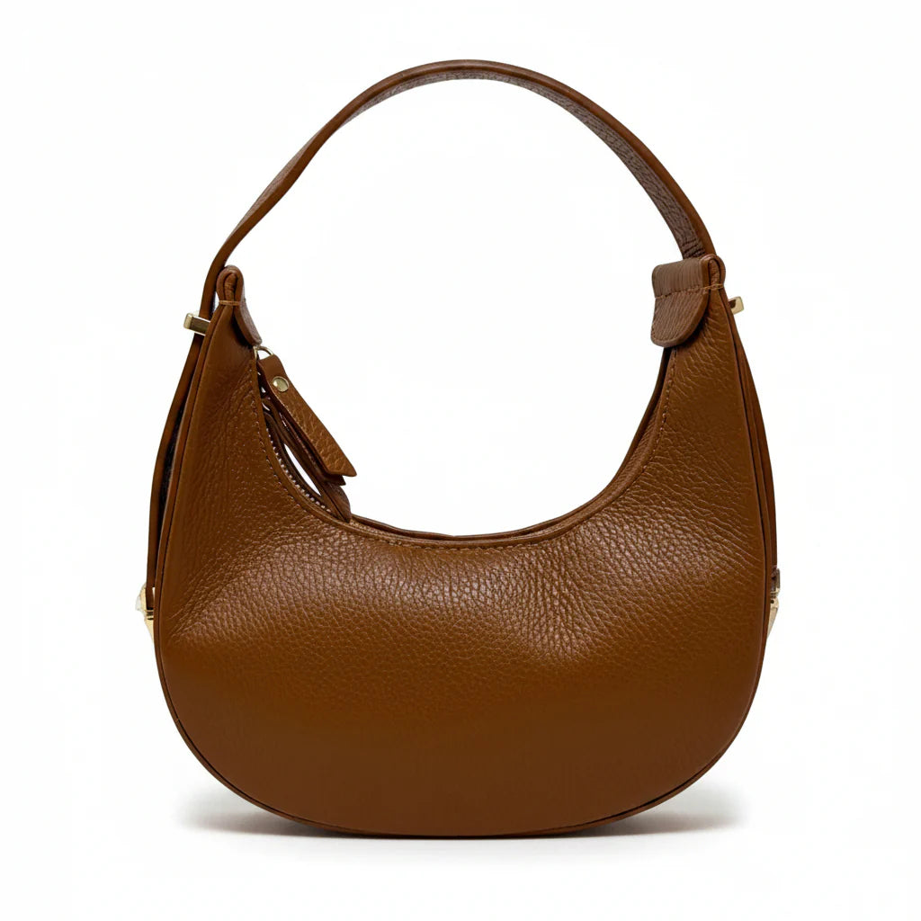 Leather Half-Moon Shoulder Bag