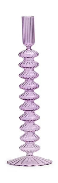 Hand Blown Glass Tapered Candleholder