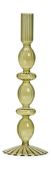 Hand Blown Glass Tapered Candleholder