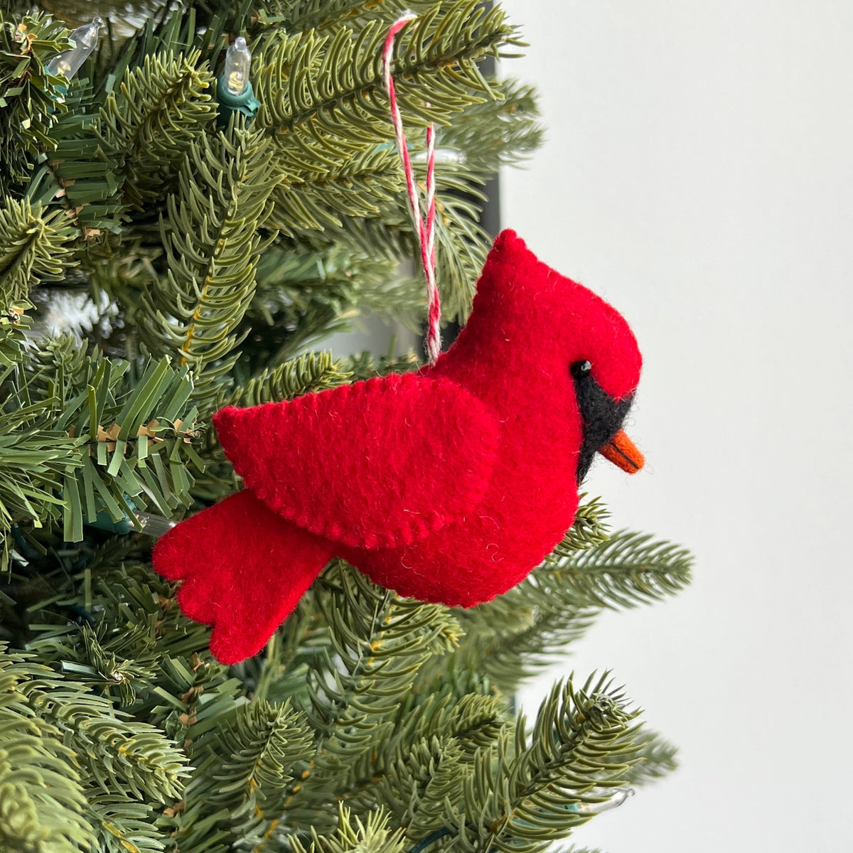 Large Cardinal Felt Wool Christmas Ornament
