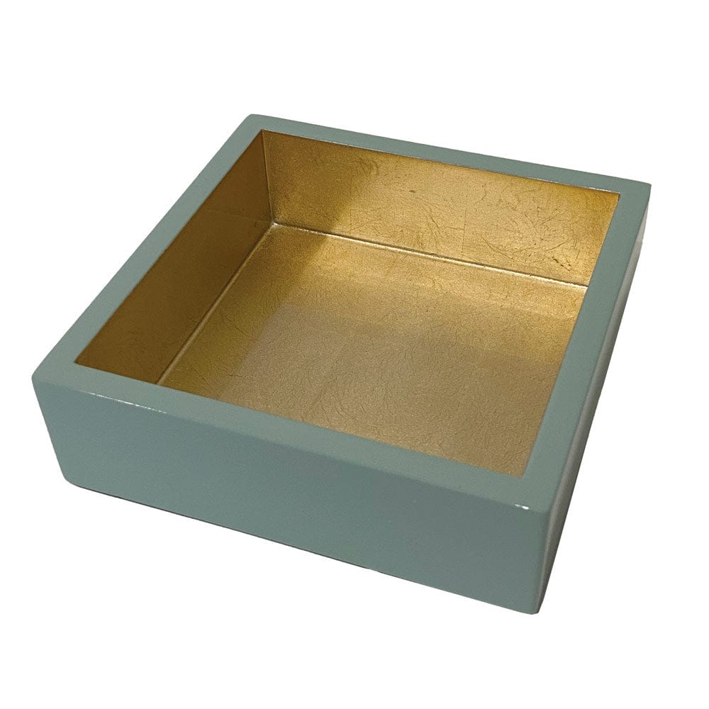 Celadon With Gold Lacquer Cocktail Napkin Holder