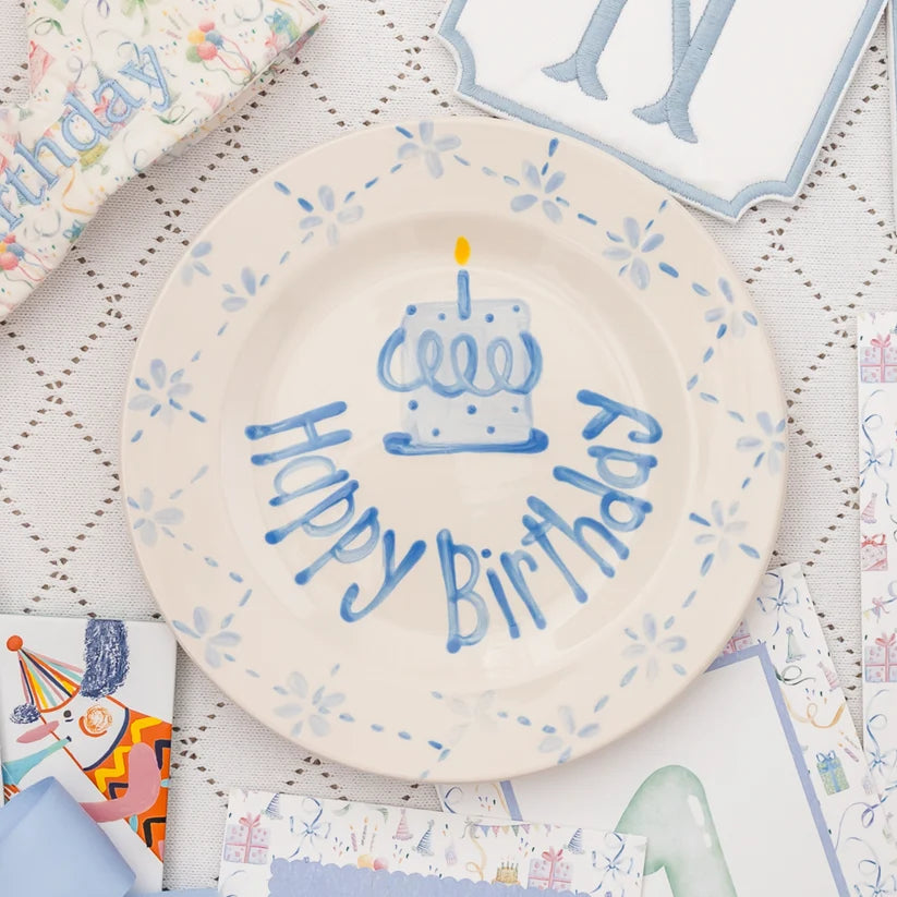 Touch of Blue Birthday Celebration Plate