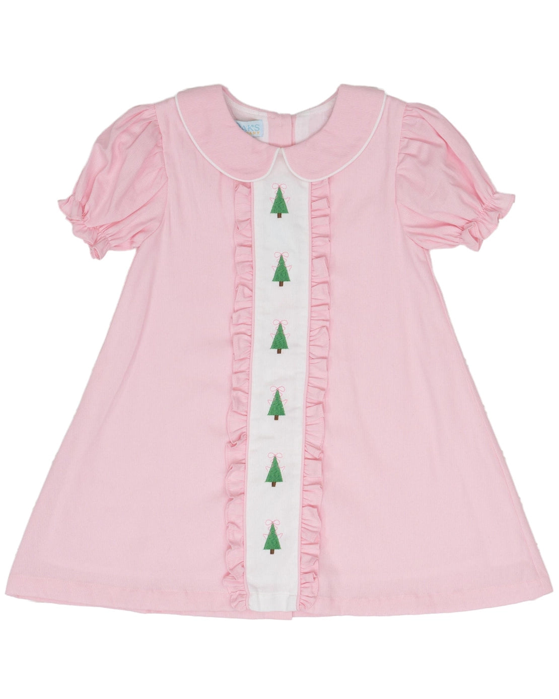 pink christmas tree dress Pink Christmas Tree Smocked Dress  Lillie & Lilah