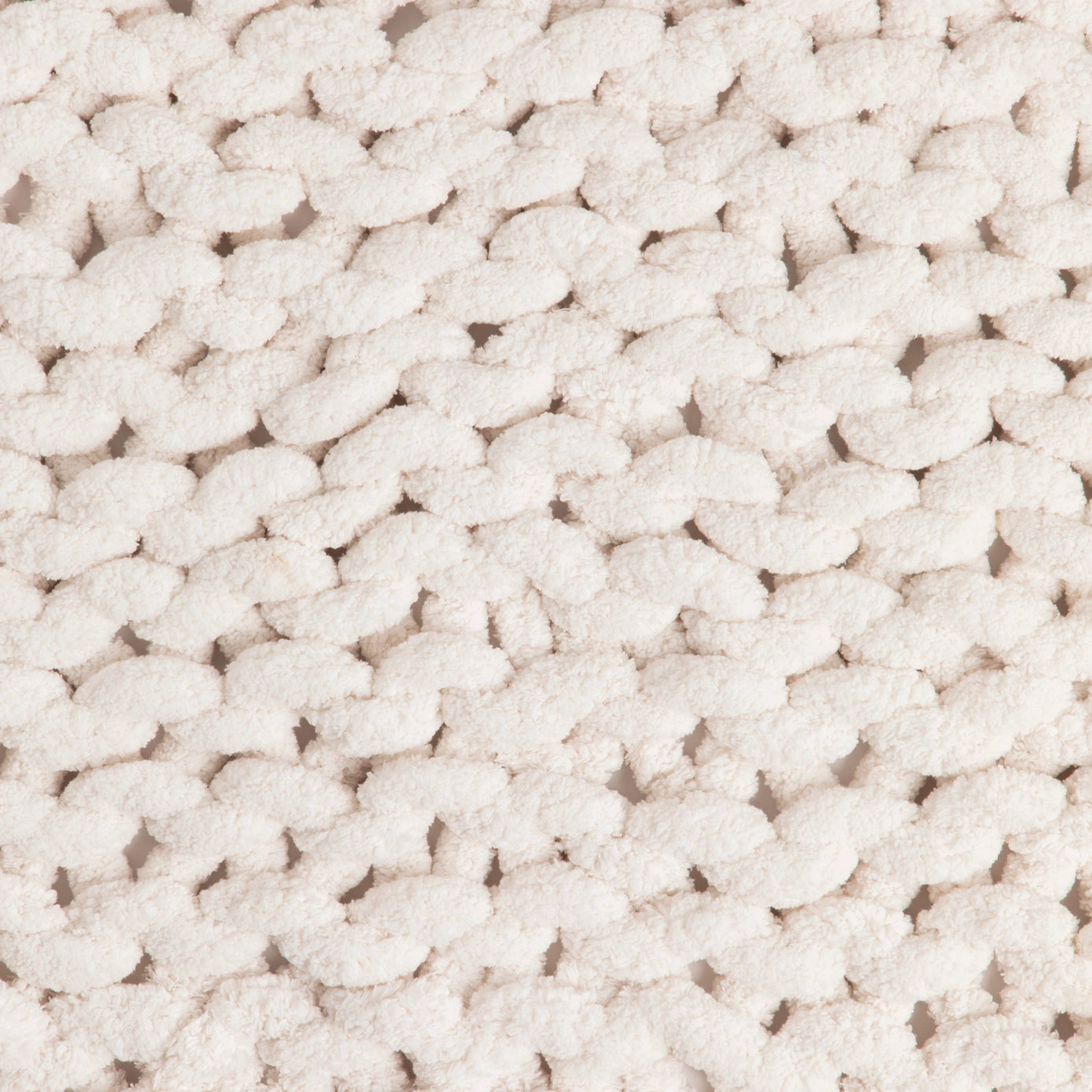 Cream Chunky Knit Throw Blanket