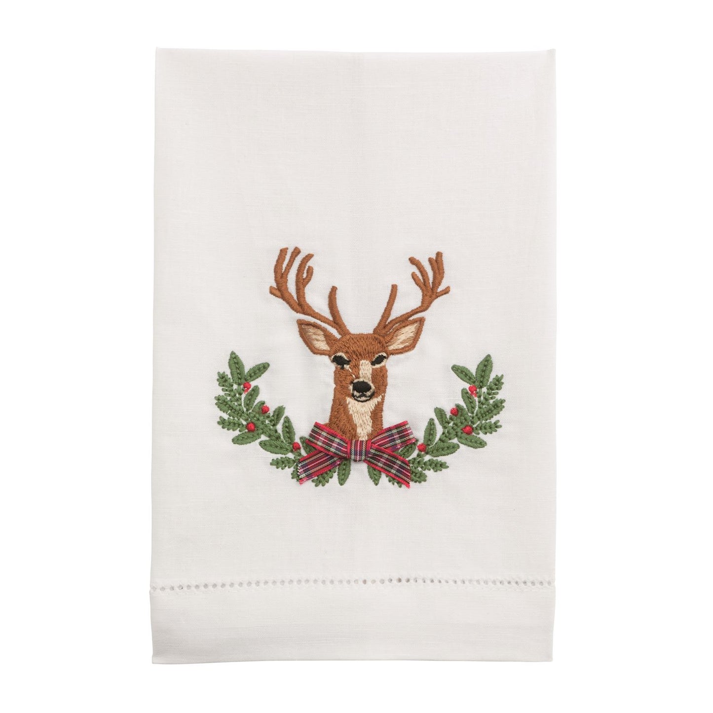 Christmas Deer Embroidery Towel