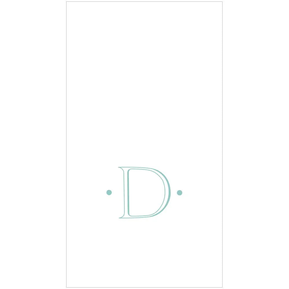 Antique Robin's Egg Single Initial Guest Towel Napkins