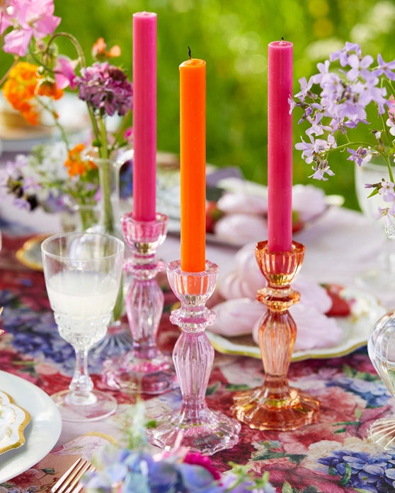 Orange & Pink Taper Candle