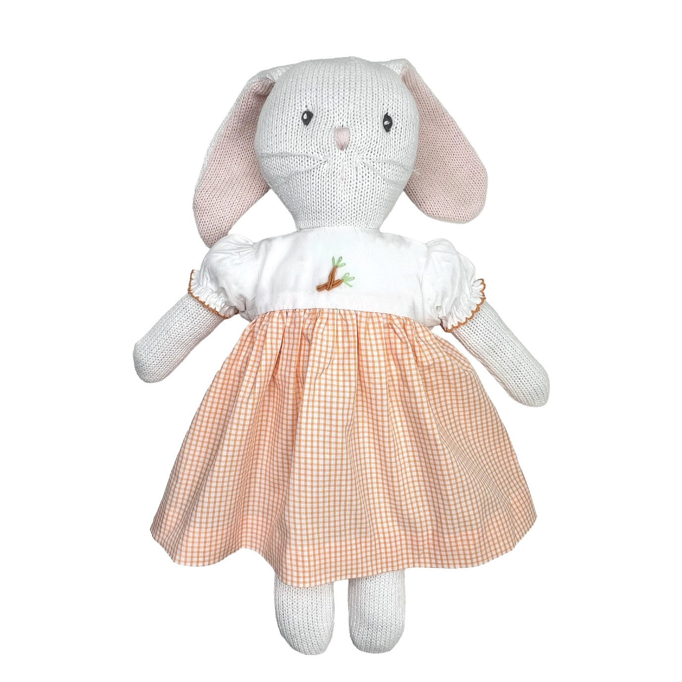Knit Bunny Doll with Embroidered Carrot Dress