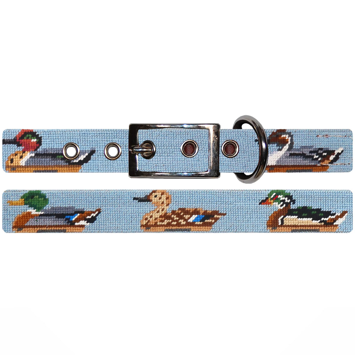 Duck Decoys Dog Collar (Antique Blue)