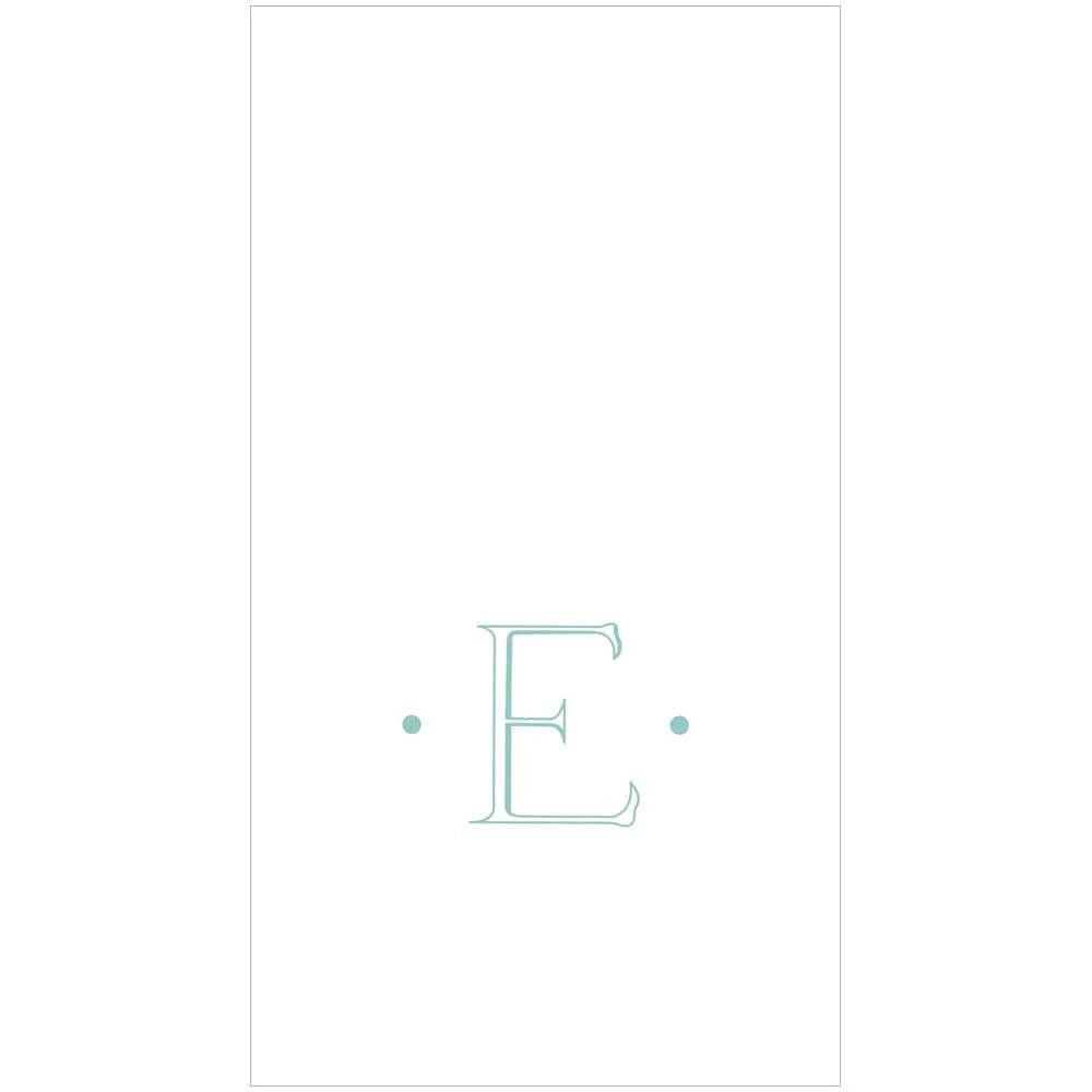 Antique Robin's Egg Single Initial Guest Towel Napkins