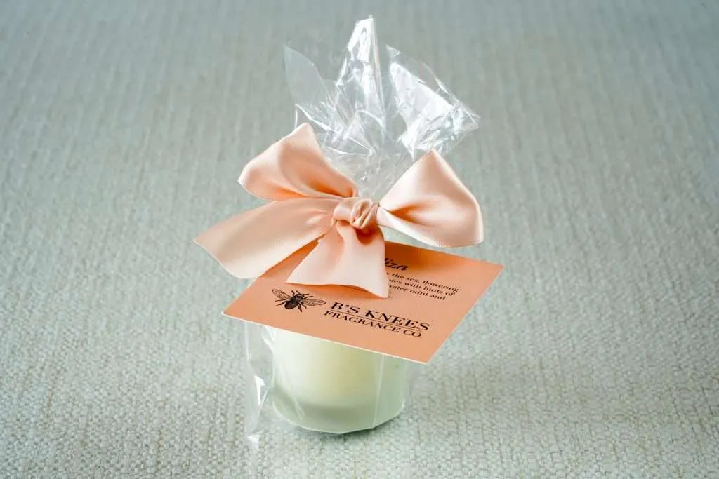 B's Knees Eliza White Frosted Glass Votive