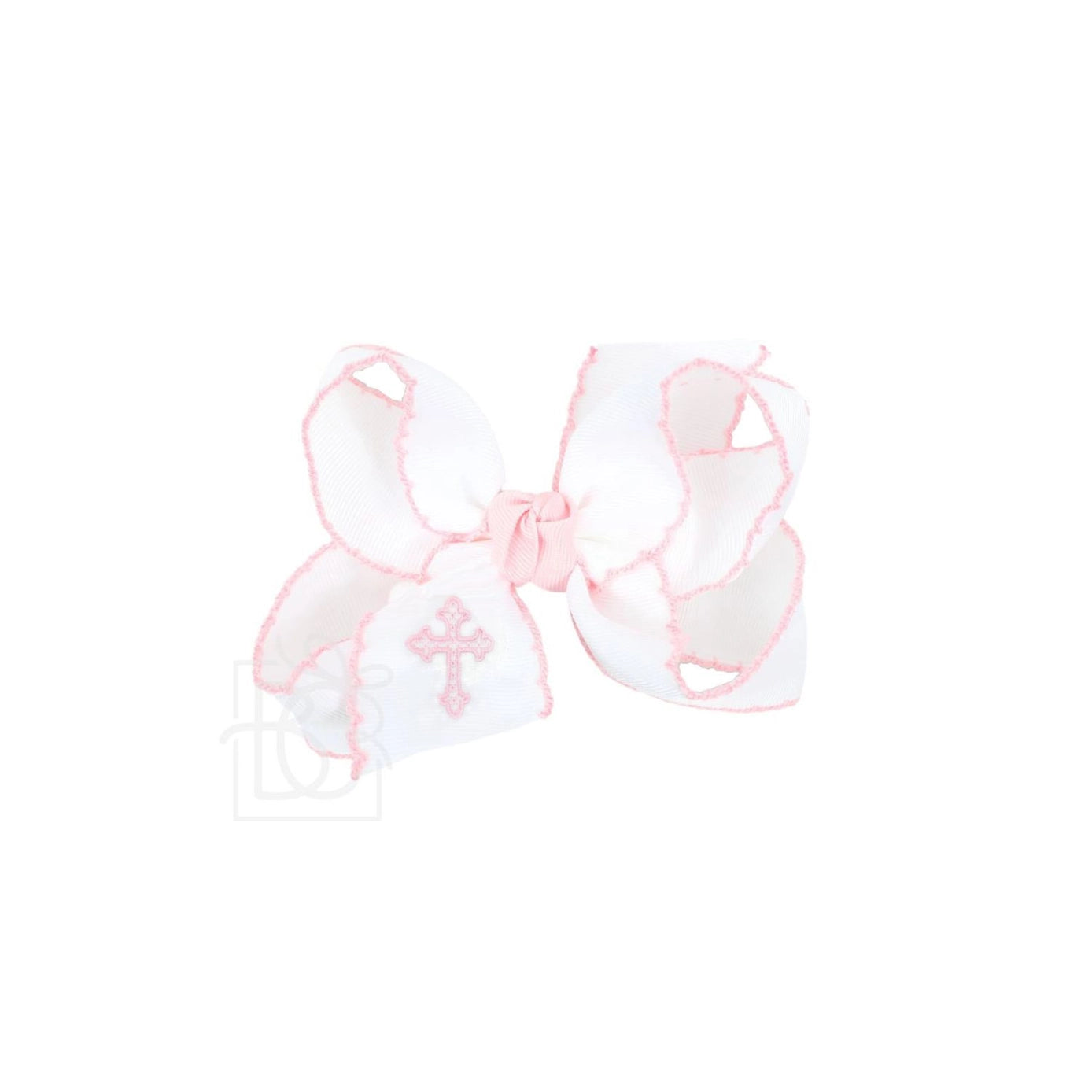 Embroidered Cross Crochet Edge Bow