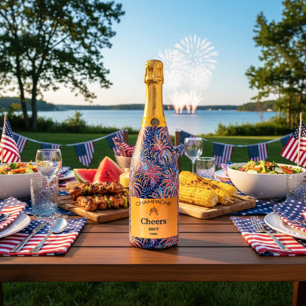 Beau Bottles Festive Fireworks Champagne Bottle Wrap
