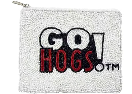 Go Hogs Beaded Coin Pouch