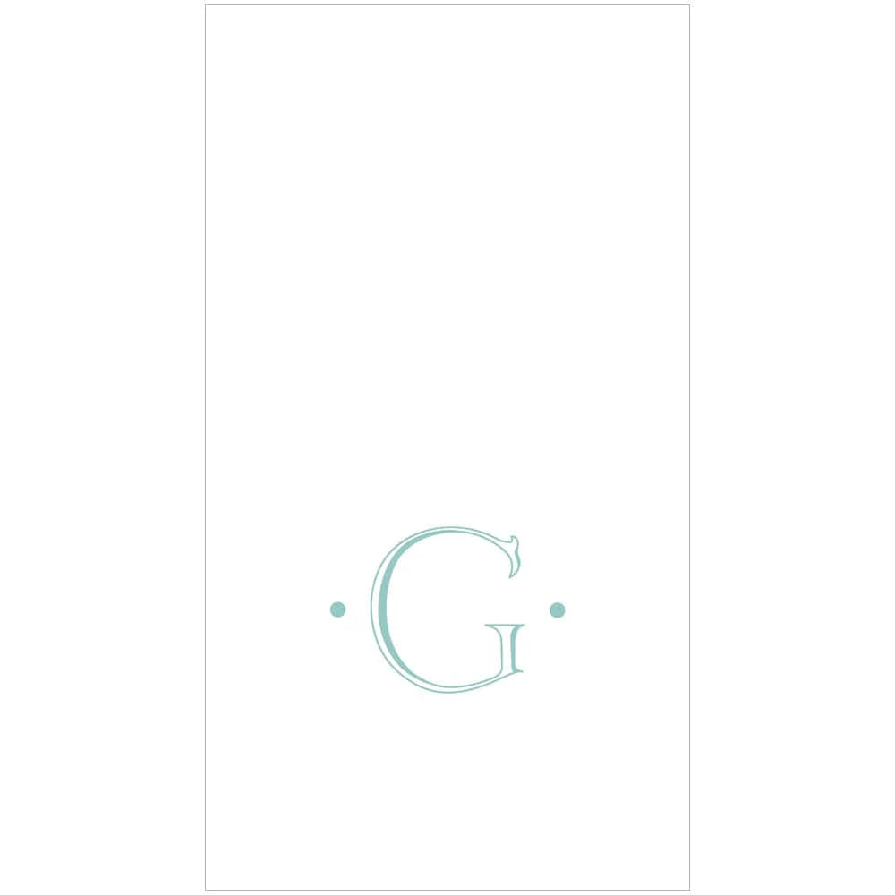 Antique Robin's Egg Single Initial Guest Towel Napkins