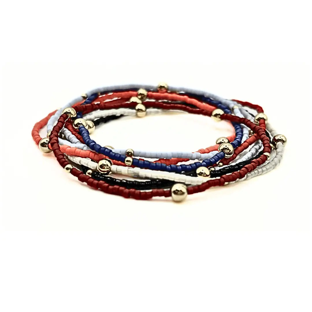 Game Day Gold-Filled & Seed Bead Waterproof Bracelet