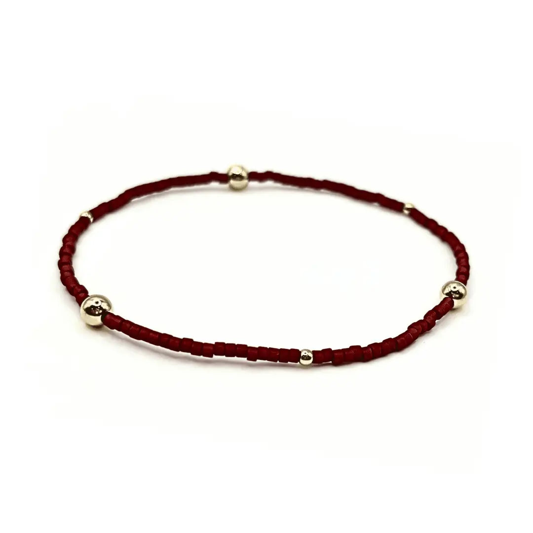 Game Day Gold-Filled & Seed Bead Waterproof Bracelet