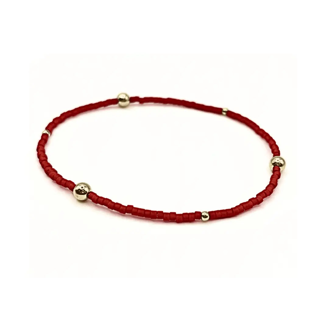 Game Day Gold-Filled & Seed Bead Waterproof Bracelet