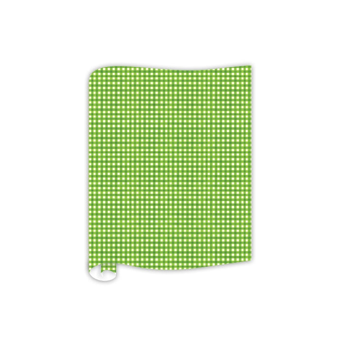 Grass Green Gingham Paper Table Runner