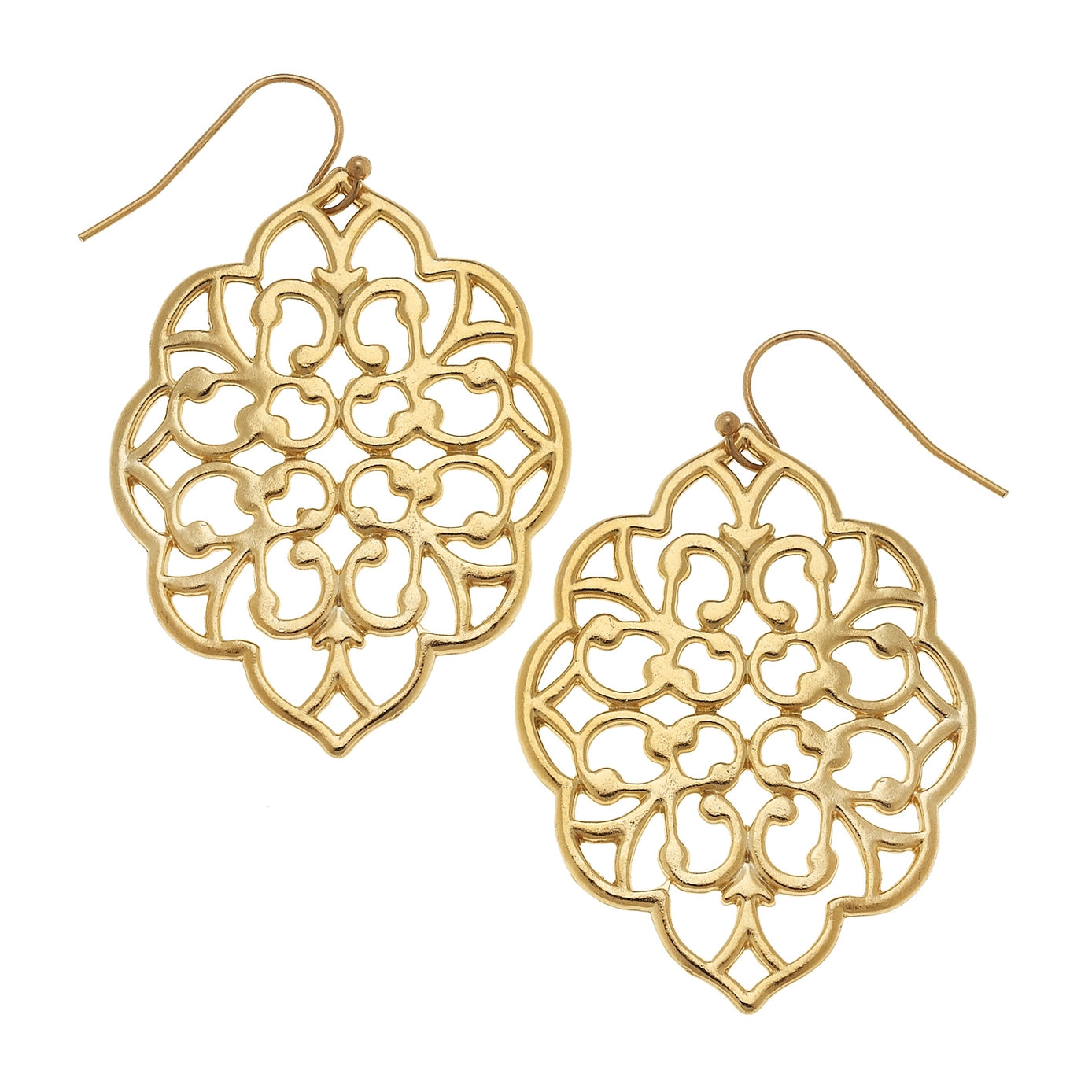 Gold Filigree Cut Out Earrings