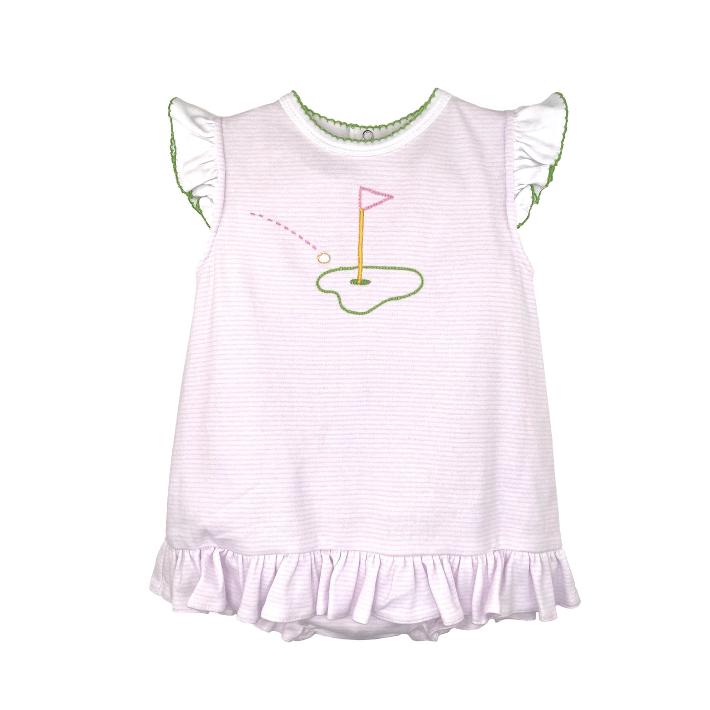 Golf Embroidered Knit Bubble with Angel Wing Sleeves