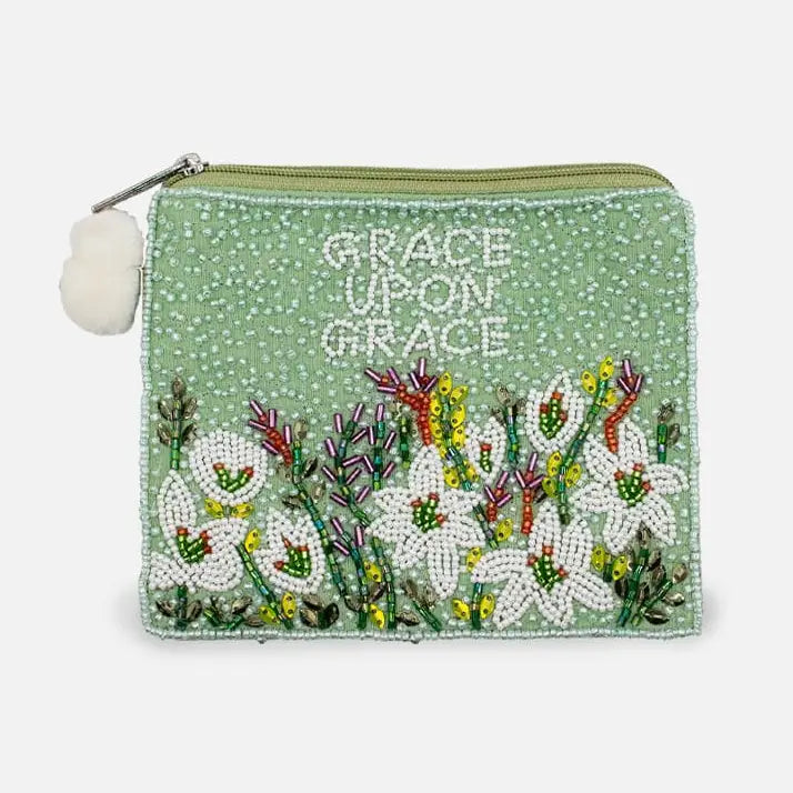 Grace Upon Grace Beaded Coin Pouch