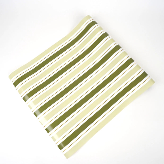 Green Stripe Paper Table Runner