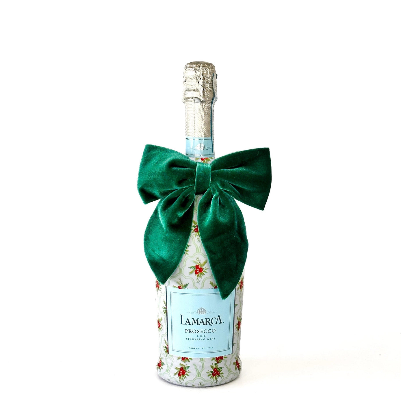 Beau Bottles Green Velvet Bottle Bow