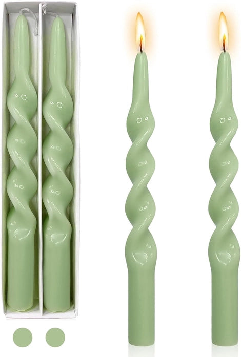 Set of 2 Spiral Taper Candles