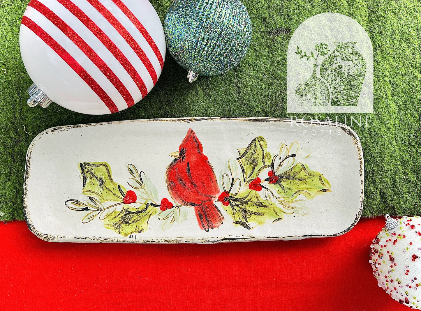 Rosaline Pottery Holly Promise Tray