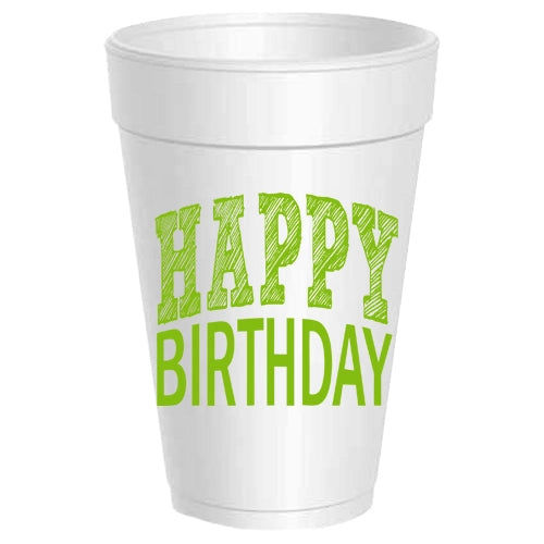 Happy Birthday Foam Cups