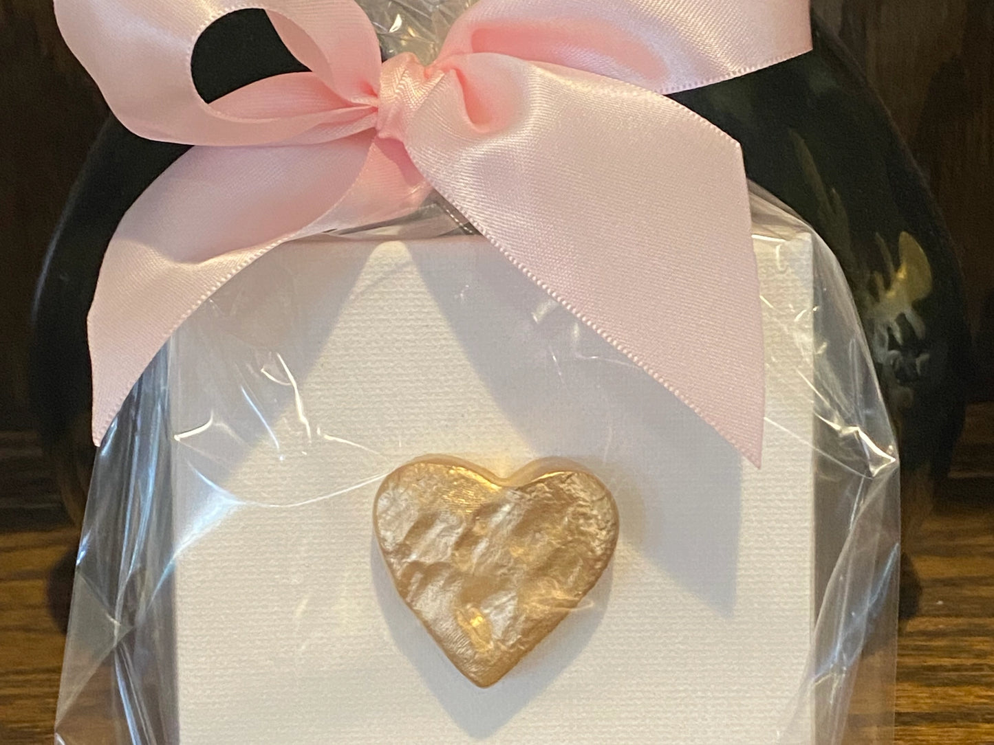 Hand Brushed Gold Leaf Hammered Heart Canvas Art