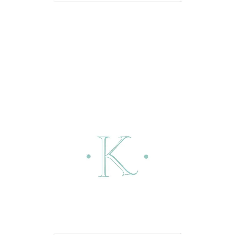 Antique Robin's Egg Single Initial Guest Towel Napkins