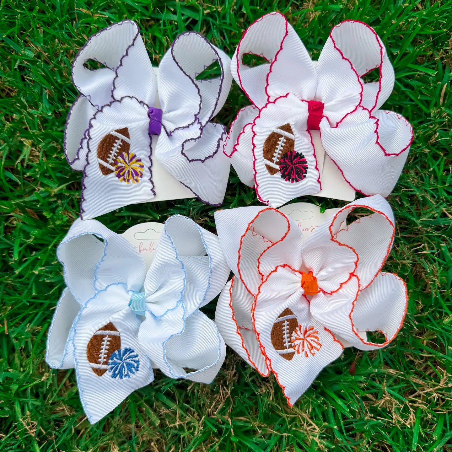 Kick-Off Cuties Embroidered Hair Bow